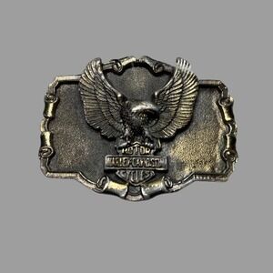 Vintage Harley‎ Davidson 606 Brass & Enamel Belt Buckle Rare 1982'S Eagle